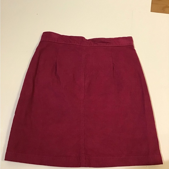Maroon wine cranberry snap up corduroy mini skirt size L - Picture 8 of 14